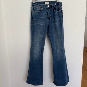 FRAME Le High Flare Jeans Size 27 Medium Wash High Rise Flare Denim